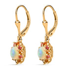 AA Natürlicher, äthiopischer Welo Opal, Mehrfarbig-Turmalin Ohrringe 925 Silber vergoldet ca. 1.36 ct