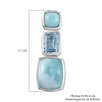 AA Larimar, Himmelblauer Topas Ohrringe 925 Silber rhodiniert ca. 11.19 ct