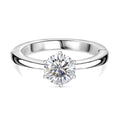 Moissanit Ring 925 Silber platiniert (Größe 17.00) ca. 0,95 ct