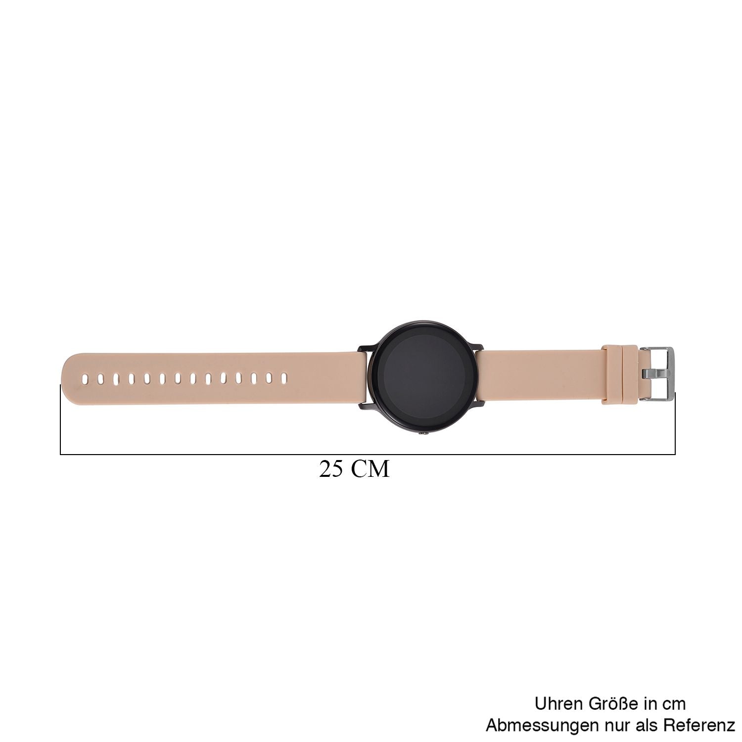 STRADA Hiwatch Plus Smartwatch - Schwarz-Goldenes Gehäuse mit Silikonarmband, Multisportmodi und Gesundheitsüberwachung, Bluetooth 5.0