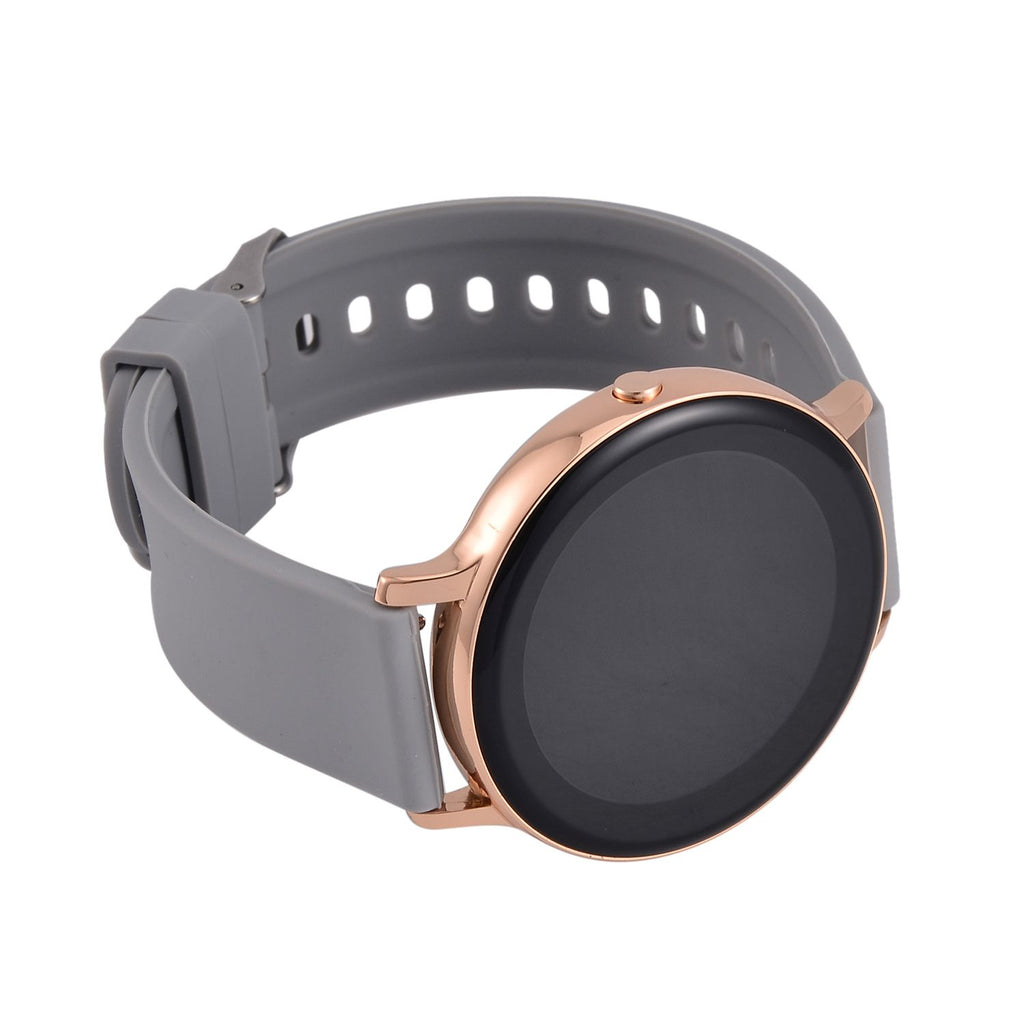 STRADA Hiwatch Plus Elegante Smartwatch - Roségold mit Grauem Silikonarmband, umfassende Gesundheits- und Sportfunktionen, Bluetooth 5.0