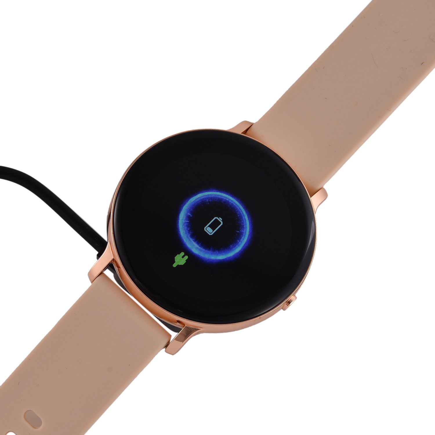 Hiwatch Plus Elegante Smartwatch - Roségold mit Goldenem Silikonarmband, Multifunktional mit Gesundheits- und Sportfunktionen, Bluetooth 5.0
