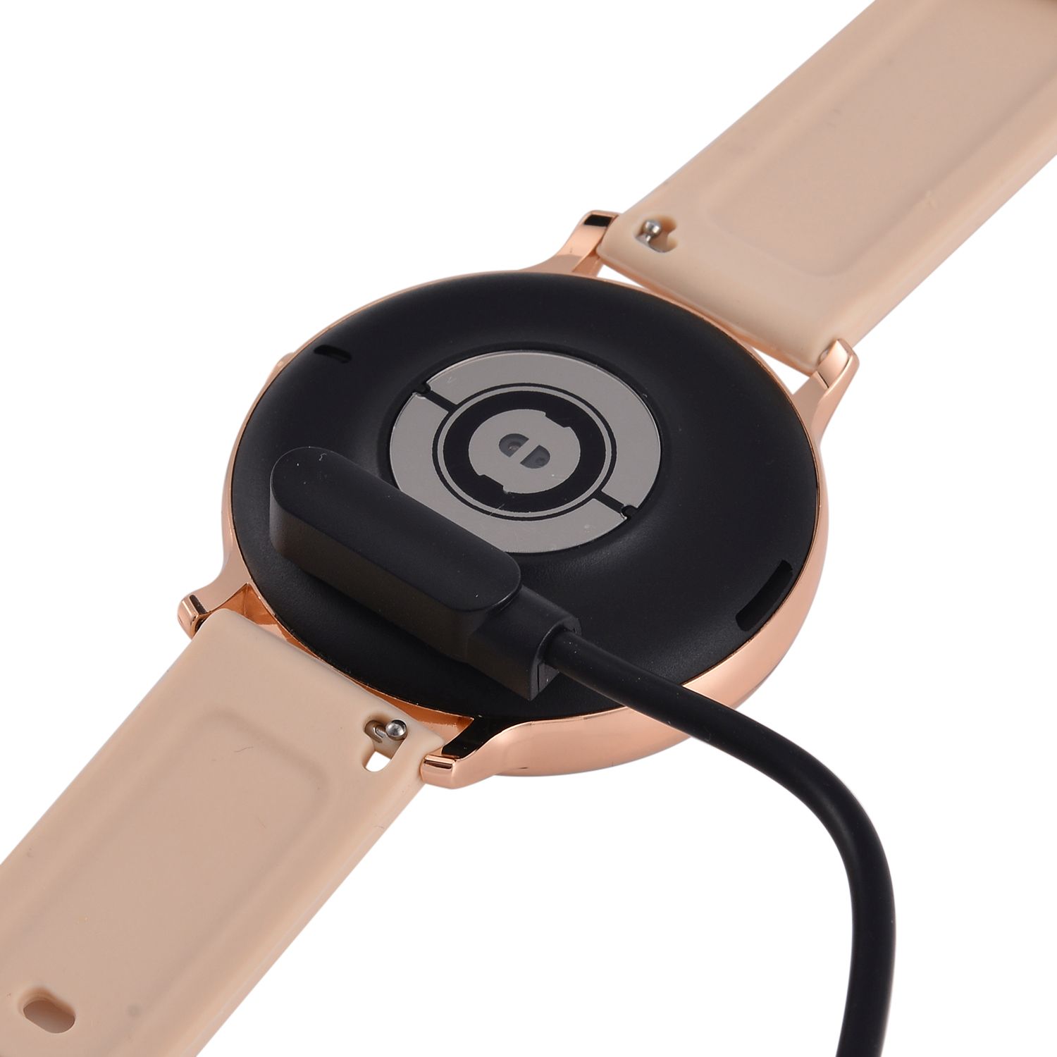 Hiwatch Plus Elegante Smartwatch - Roségold mit Goldenem Silikonarmband, Multifunktional mit Gesundheits- und Sportfunktionen, Bluetooth 5.0