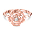 Weißer Diamant Rosendesign-Ring, 925 Silber 750 Roségold Vermei (Größe 17.00)
