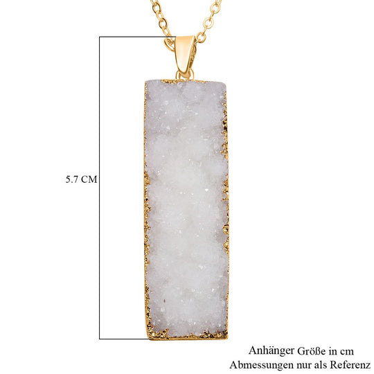 Weiß Quarz Halskette ca. 60 cm Messing Std Gelb ca. 100.00 ct