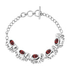 Rotes Granat Armband ca. 16.5 cm Messing ca. 2,66 ct.
