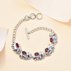 Rotes Granat Armband ca. 16.5 cm Messing ca. 2,66 ct.