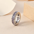 Lila Zirkonia Ring Messing platiniert (Größe 21.00)