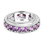 Lila Zirkonia Ring Messing platiniert (Größe 21.00)