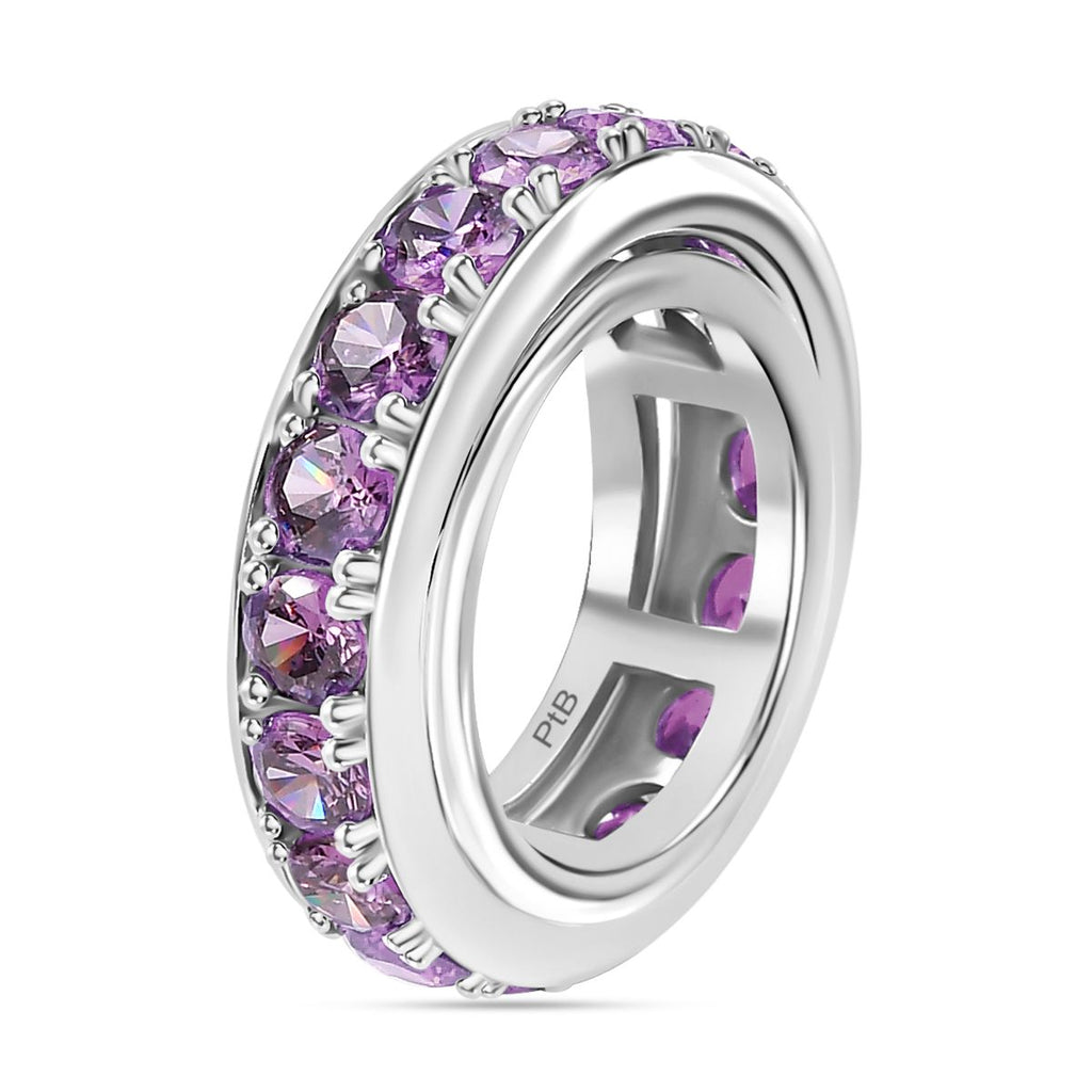 Lila Zirkonia Ring Messing platiniert (Größe 21.00)