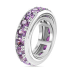 Lila Zirkonia Ring Messing platiniert (Größe 21.00)