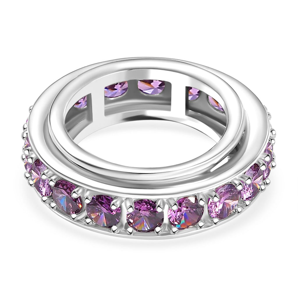 Lila Zirkonia Ring Messing platiniert (Größe 21.00)