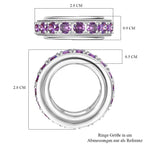 Lila Zirkonia Ring Messing platiniert (Größe 21.00)