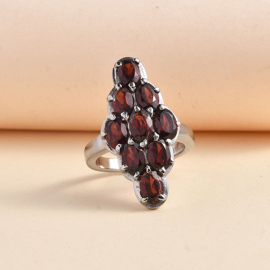 Roter Granat Ring Edelstahl ca. 5,13 ct
