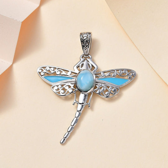 AA Larimar Anhänger 925 Silber rhodiniert
