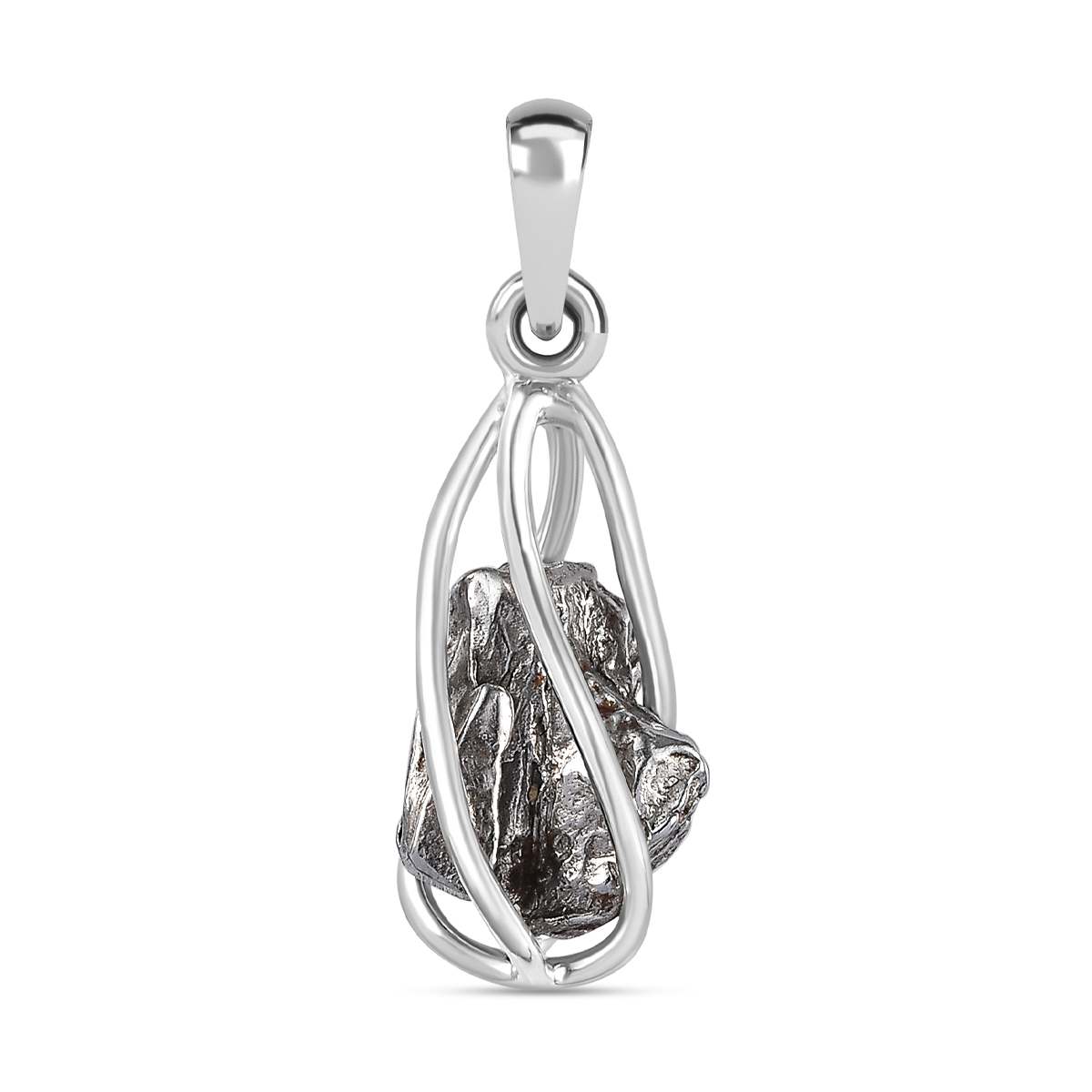 Muonionalusta Meteorit Anhänger 925 Silber platiniert ca. 8.66 ct