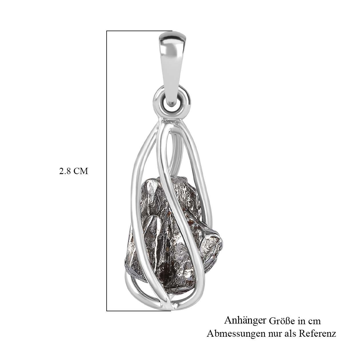 Muonionalusta Meteorit Anhänger 925 Silber platiniert ca. 8.66 ct