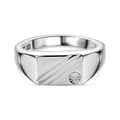 Weißer Diamant P Ring 925 Silber rhodiniert (Größe 17.00) ca. 0,01 ct