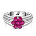 Afrikanischer Rubin (Fissure gefüllt) Ring 925 Silber rhodiniert (Größe 17.00) ca. 1,43 ct