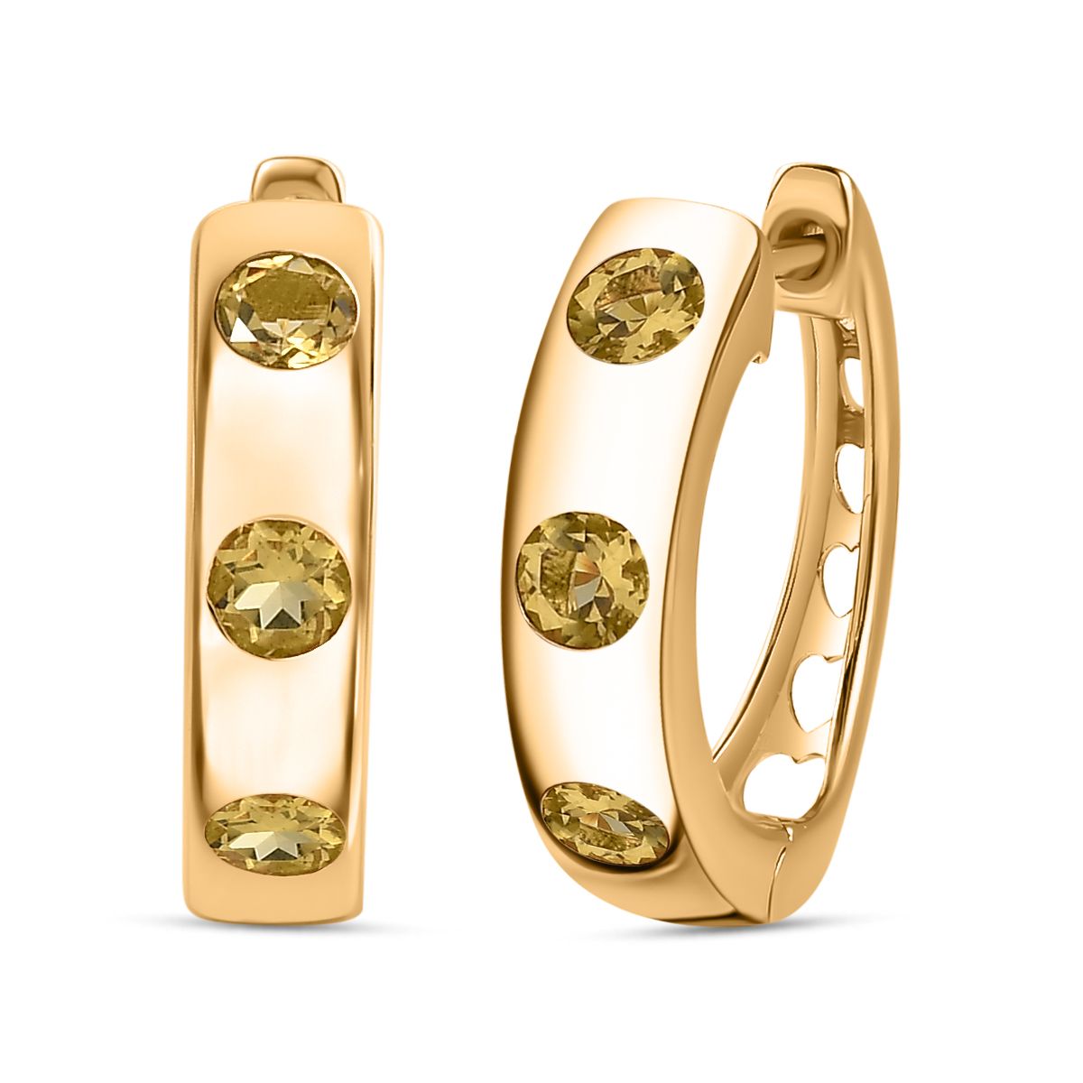 AA Premium Brasilianischer Heliodor Ohrringe 925 Silber 750 Gelbgold Vermeil ca. 1,04 ct.