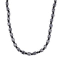 Terahertz, Shungit Halskette ca. 50 cm 925 Silber rhodiniert ca. 284.45 ct