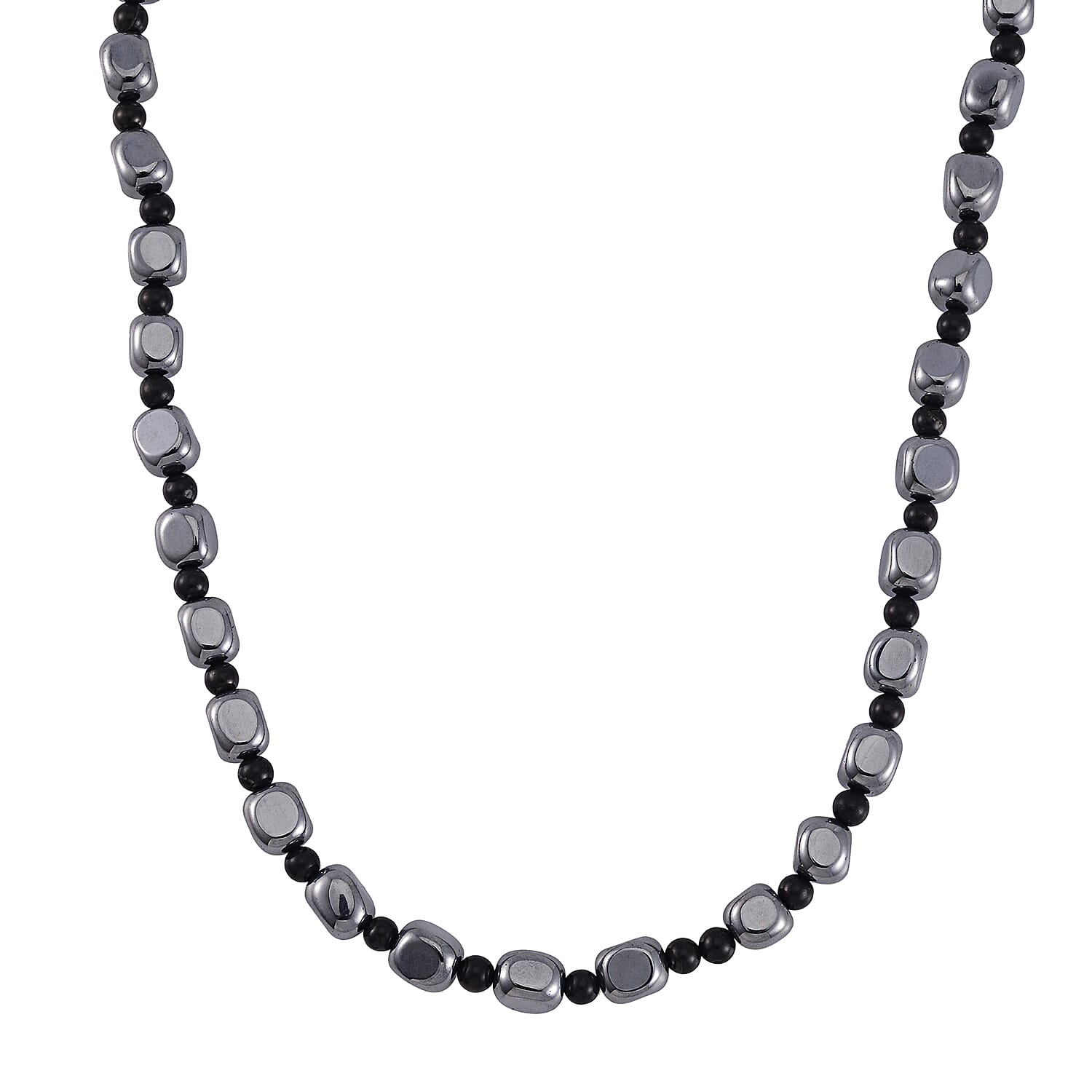 Terahertz, Shungit Halskette ca. 50 cm 925 Silber rhodiniert ca. 284.45 ct