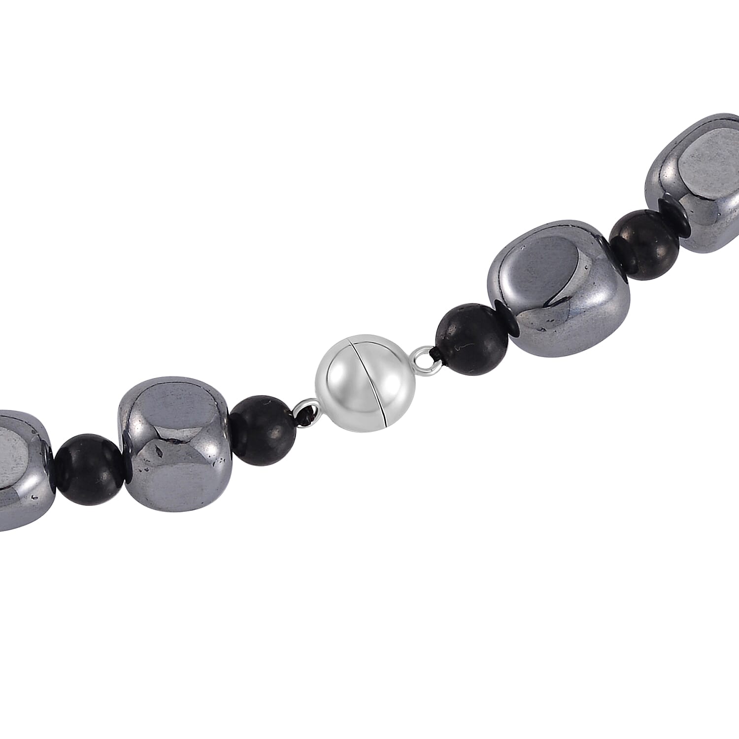 Terahertz, Shungit Halskette ca. 50 cm 925 Silber rhodiniert ca. 284.45 ct