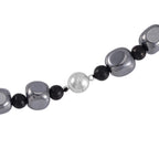 Terahertz, Shungit Halskette ca. 50 cm 925 Silber rhodiniert ca. 284.45 ct