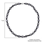 Terahertz, Shungit Halskette ca. 50 cm 925 Silber rhodiniert ca. 284.45 ct