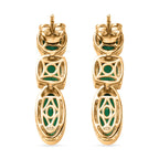 Smaragd-Triplette-Quarz Ohrringe 925 Silber 750 Gelb Vermeil ca. 9,48 ct.