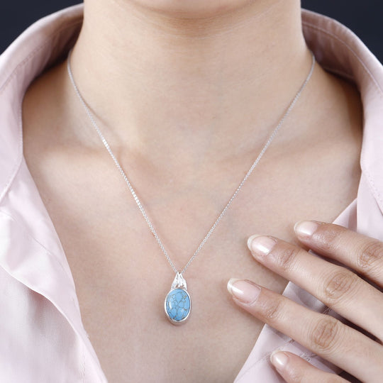 Blaues Türkis Anhänger 950 Kupfer ca. 5,56 ct.