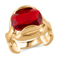 Roter Kristall Ring, 316L Edelstahl, (Größe 16.00)