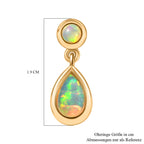 AA Natürlicher, äthiopischer Welo Opal Ohrringe 925 Silber 750 Gelbgold Vermeil ca. 1,33 ct.