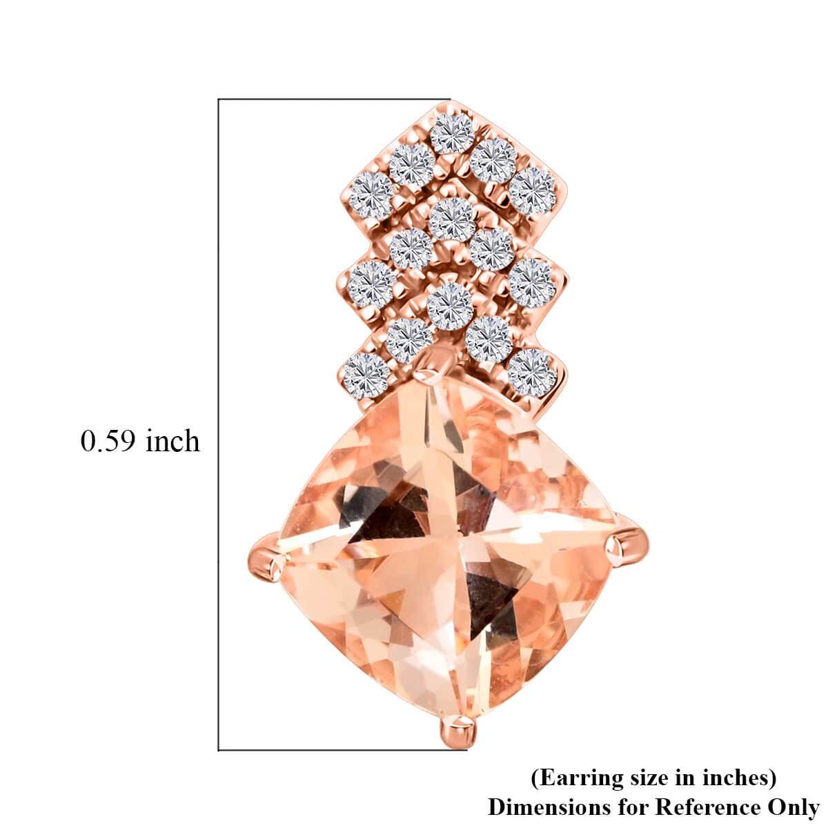 AAA Rosa Morganit, Weißer Diamant Ohrringe  417 Rosa Gold ca. 2.70 ct