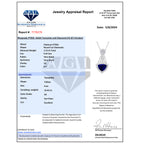 CHAIRMAN VAULT COLLECTION - AAAA Tansanit, Weißer Diamant AGI zertifiziert Anhänger, zertifiziert und geprüft, 950 Platin ca. 22.15 ct
