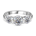 Moissanit Ring, 925 Silber rhodiniert (Größe 20.00) ca. 1.81 ct