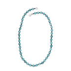 Aquamarin Halskette ca. 50 cm 925 Silber rhodiniert ca. 170,00 ct.