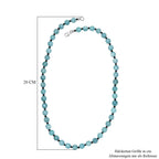 Aquamarin Halskette ca. 50 cm 925 Silber rhodiniert ca. 170,00 ct.