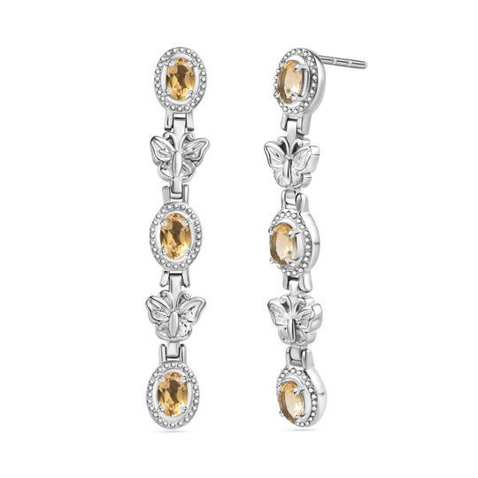 Citrin Ohrringe  Edelstahl ca. 2.91 ct