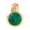 Smaragd Triplett Quarz und Zirkon Anhänger - 3,43 ct.