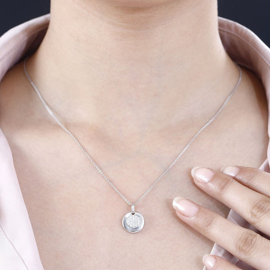 Moissanit Anhänger 925 Silber rhodiniert ca. 0.25 ct