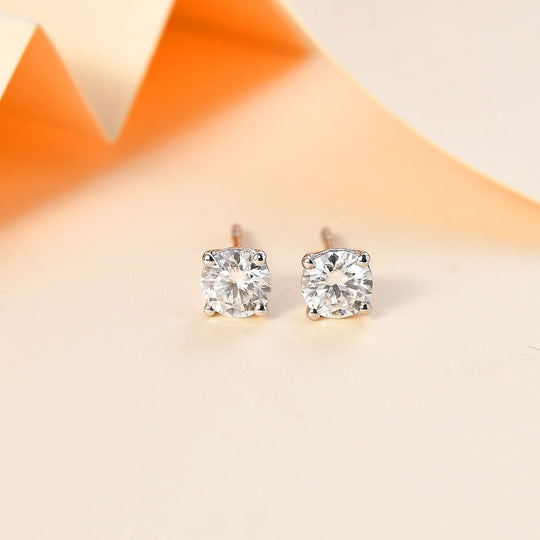 Moissanit Ohrringe 925 Silber rhodiniert ca. 0.88 ct