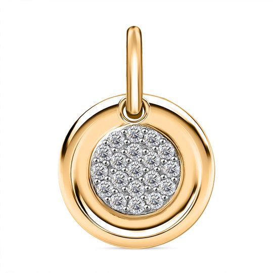 Moissanit Anhänger 925 Silber rhodiniert ca. 0.25 ct