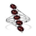 Roter Granat Ring 925 Silber rhodiniert (Größe 16.00) ca. 2,81 ct