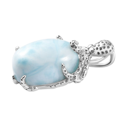 AA Larimar Anhänger 925 Silber platiniert ca. 4.45 ct