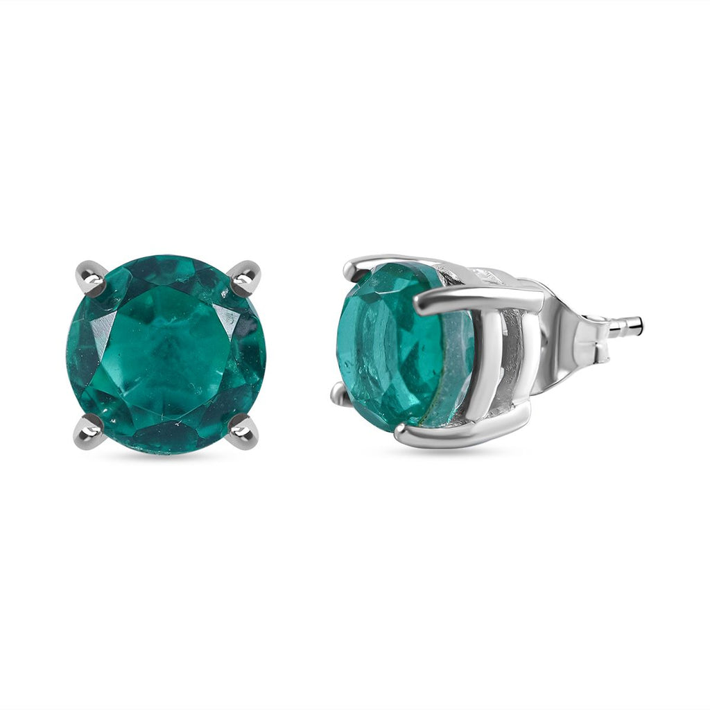 Smaragd-Triplette-Quarz Ohrringe 925 Silber ca. 2.19 ct