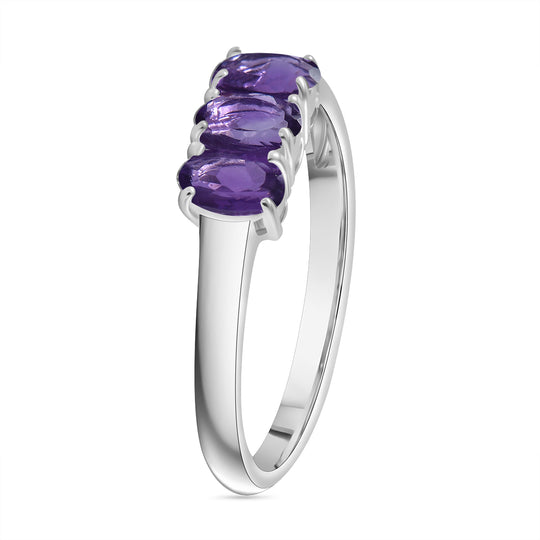 Afrikanischer Amethyst Ring 925 Silber ca. 0,66 ct