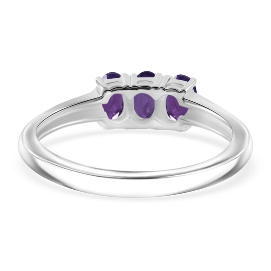 Afrikanischer Amethyst Ring 925 Silber ca. 0,66 ct