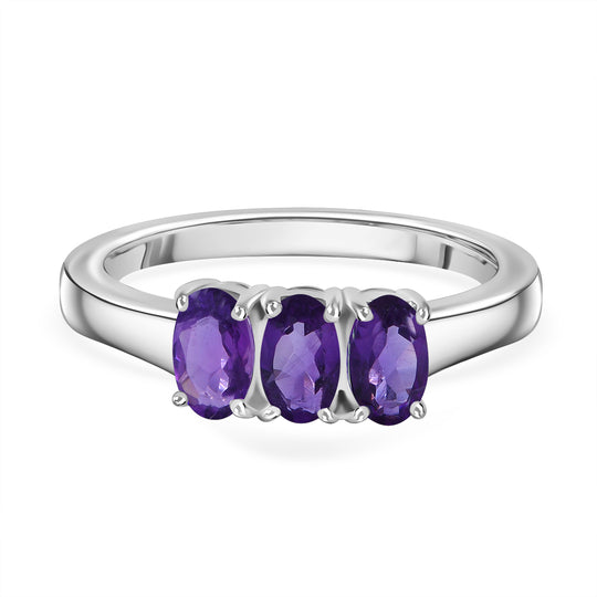 Afrikanischer Amethyst Ring 925 Silber ca. 0,66 ct