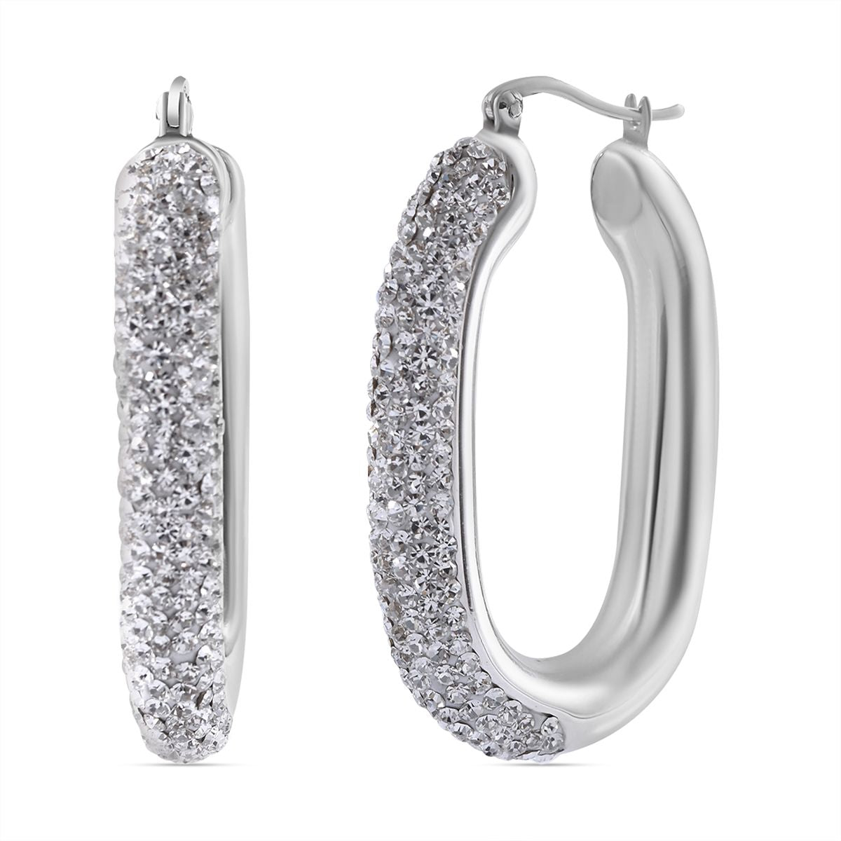 Thai Silber Kollektion- Weißer Kristall Ohrringe, 925 Silber